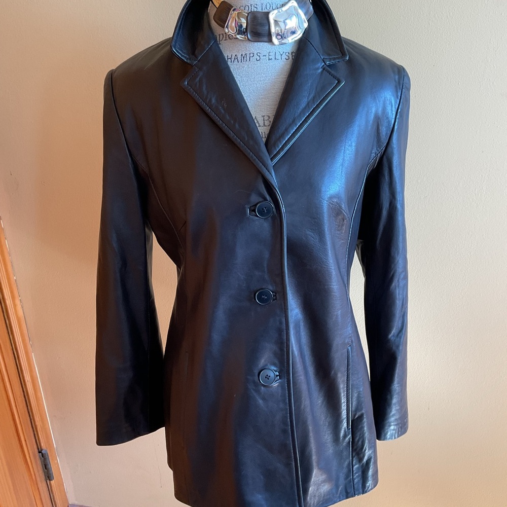 Danier Women's Black Leather Jacket Size Size S - Picture 3 of 11